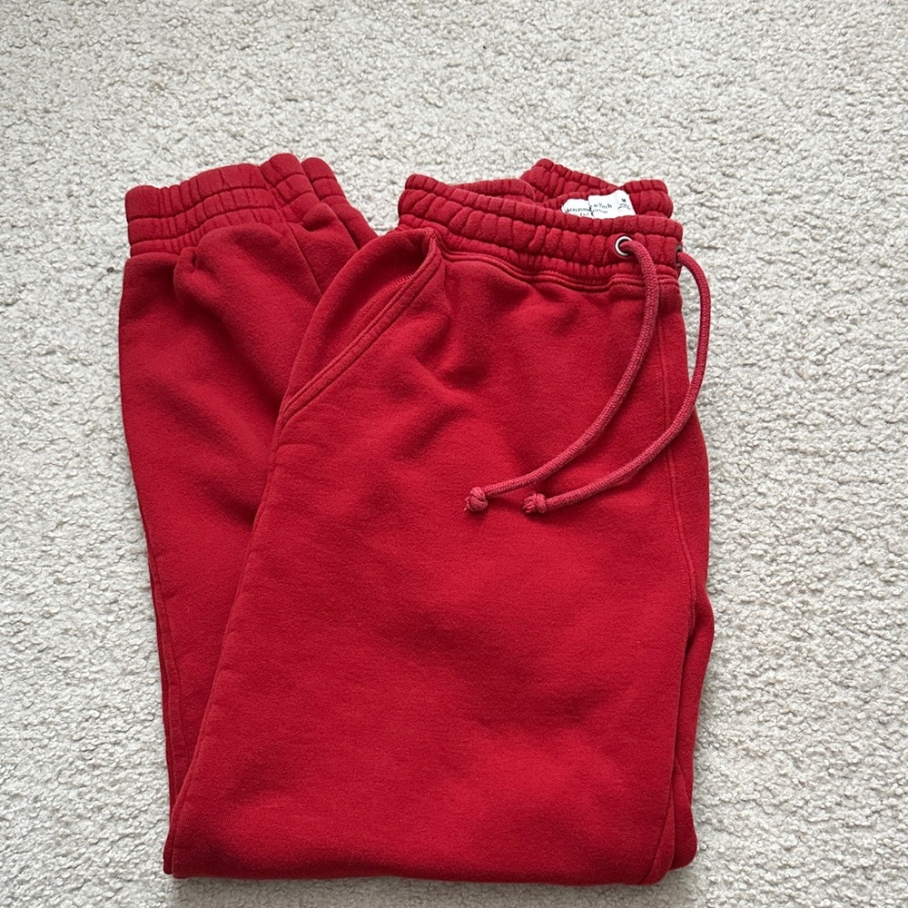 Abercrombie & Fitch Red Joggers